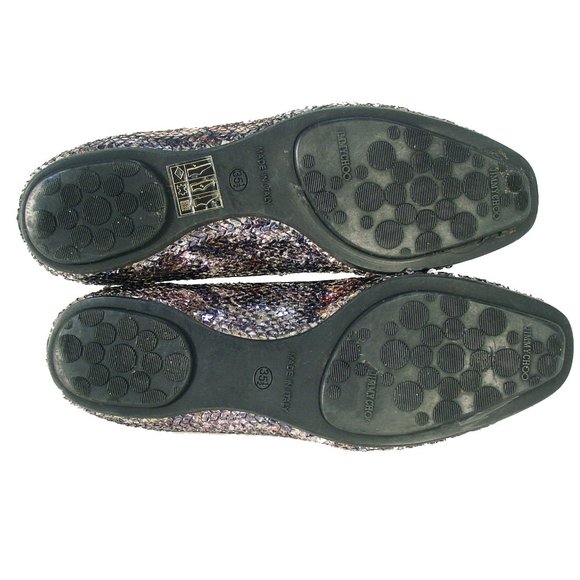 JIMMY CHOO Snake Print Silver Sequin Ballet Flats EU 35.5/ US 5.5 - Picture 7 of 9